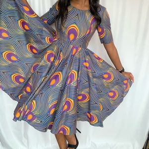 Purple and pink African dress.